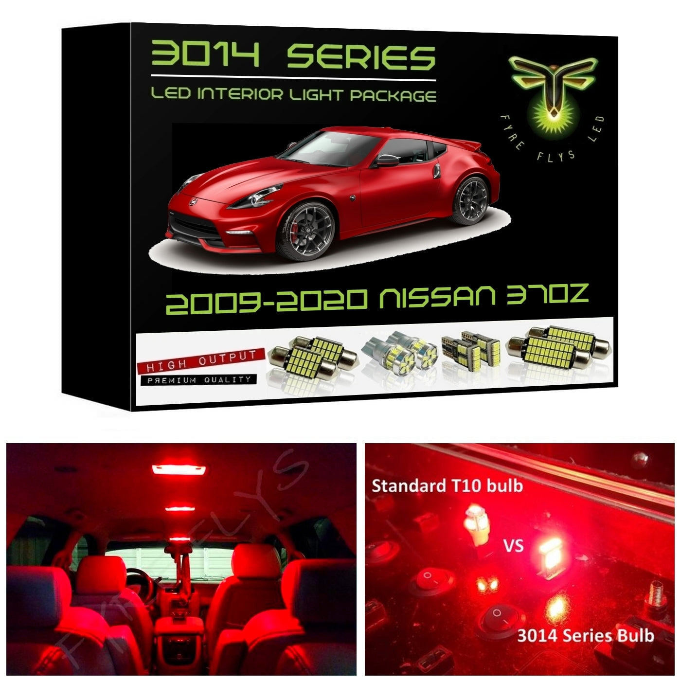 2009-2020 Nissan 370Z LED interior light kit Ultra Bright 3014 Series