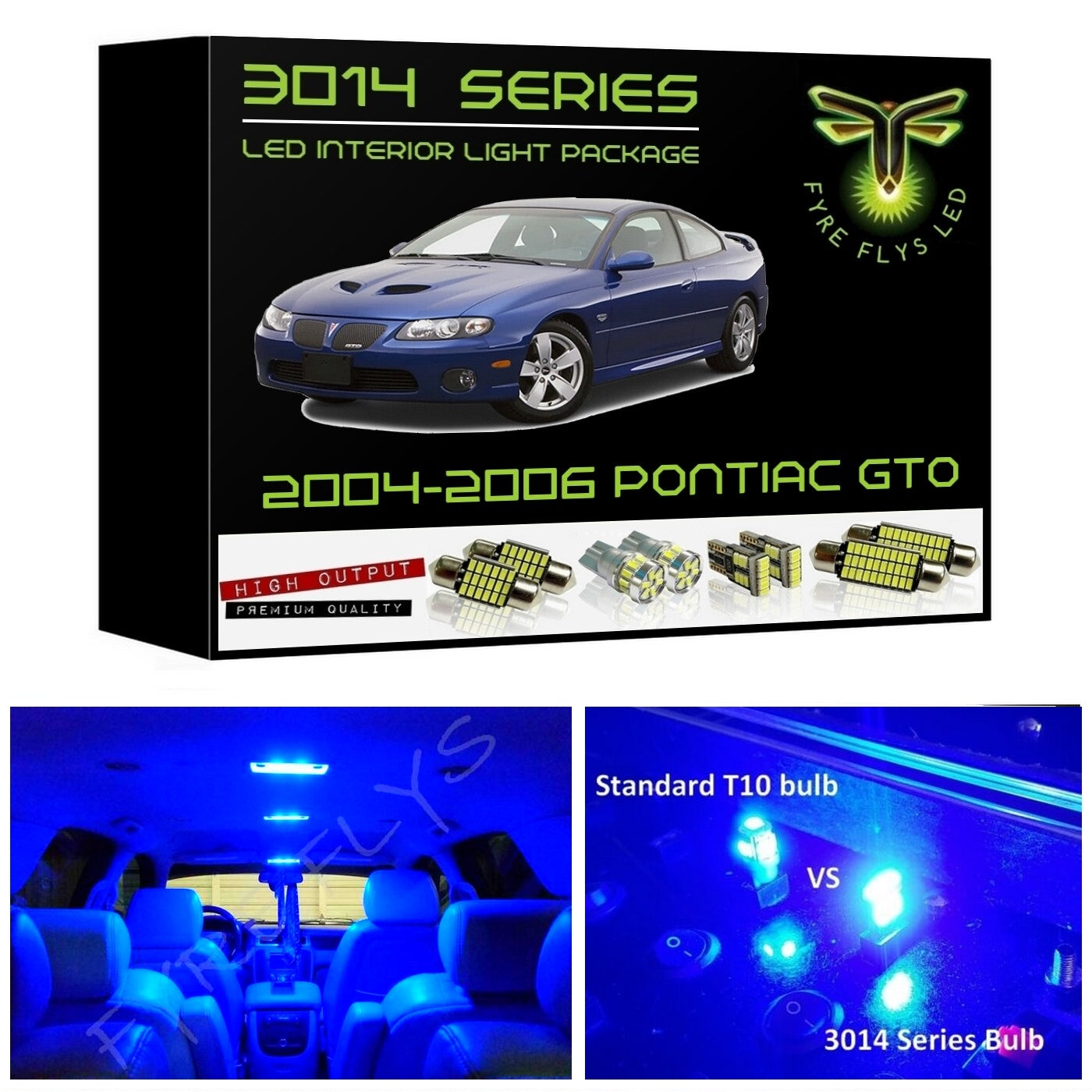 2004-2006 Pontiac GTO Super Bright 3014 Series LED interior light kit