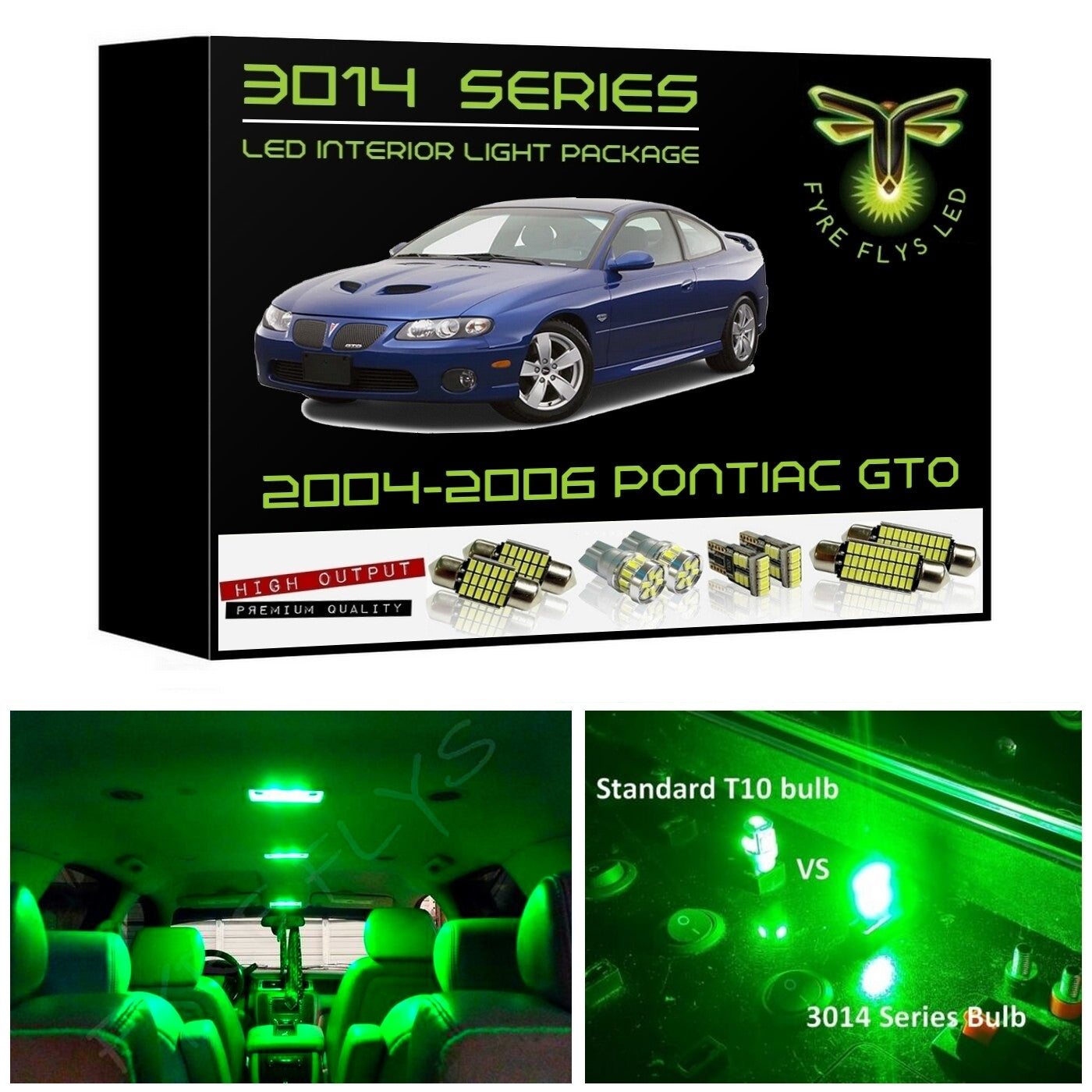 2004-2006 Pontiac GTO Super Bright 3014 Series LED interior light kit