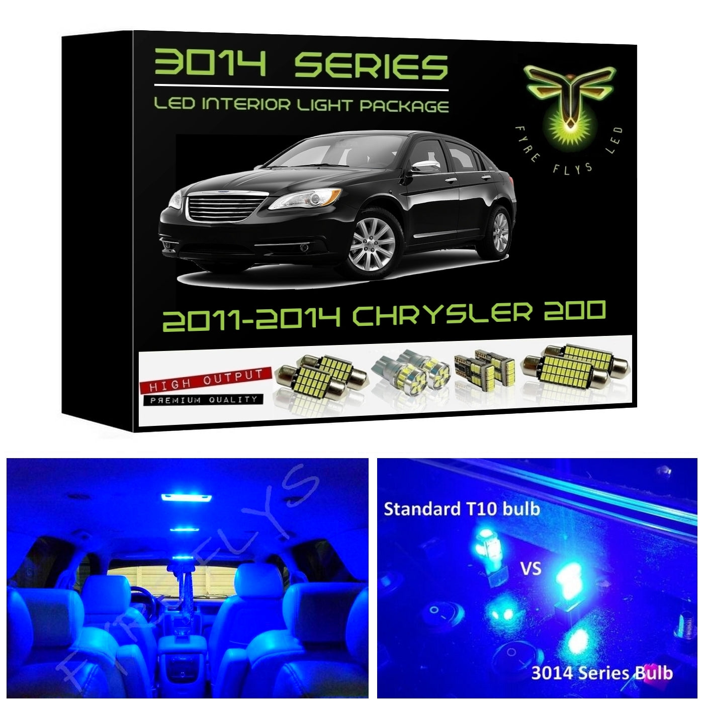2011-2014 Chrysler 200 Super Bright 3014 Series LED interior light kit