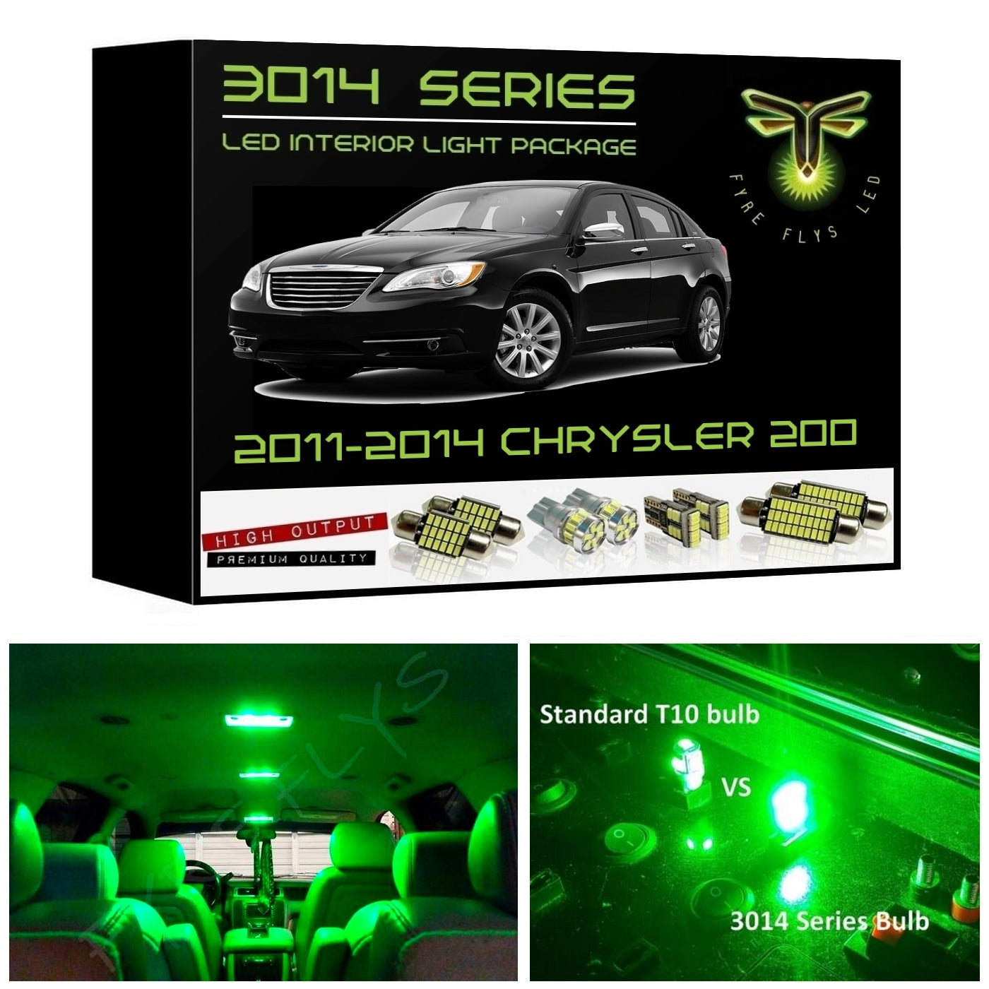 2011-2014 Chrysler 200 Super Bright 3014 Series LED interior light kit