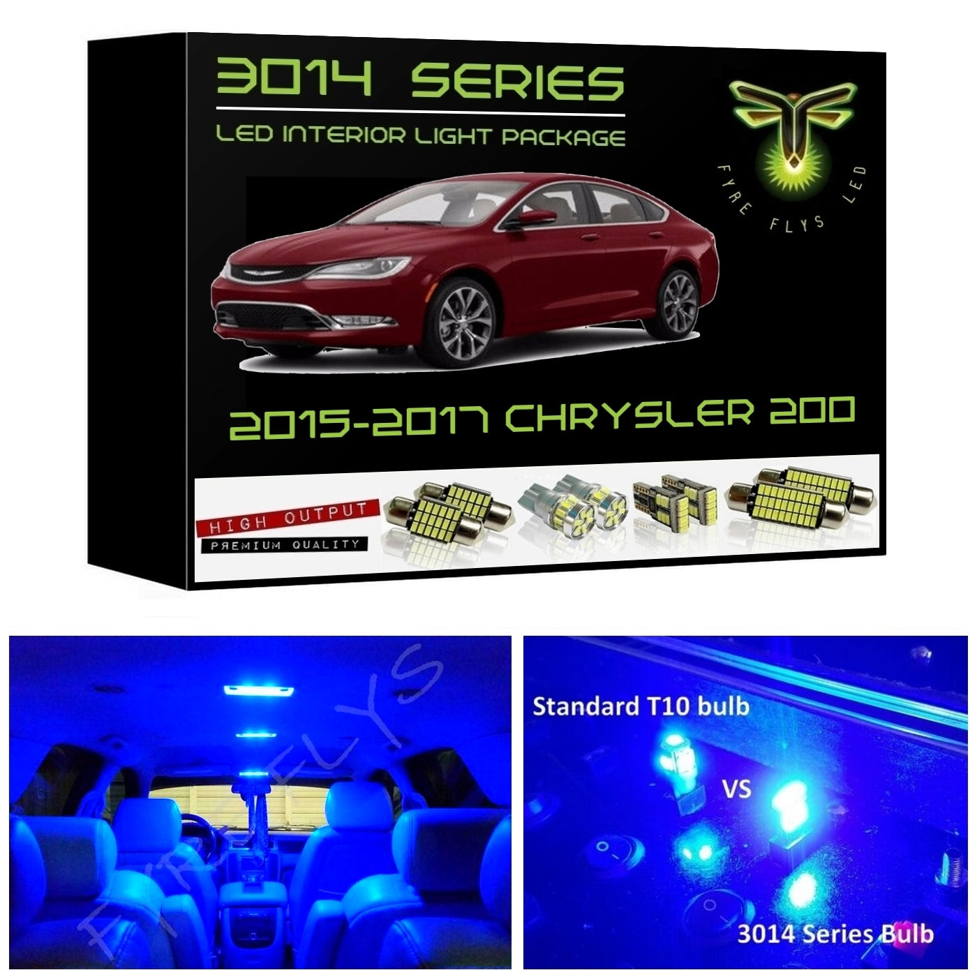 2015-2017 Chrysler 200 Super Bright 3014 Series LED interior light kit