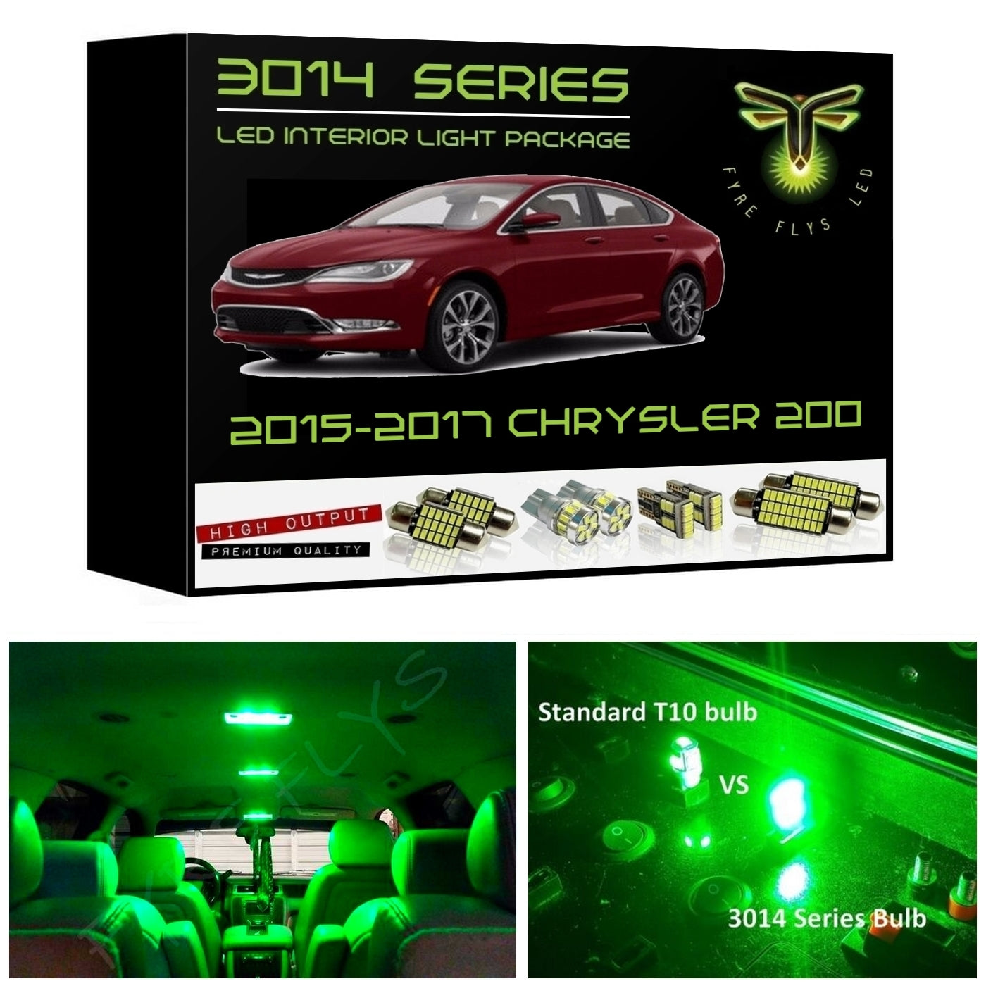 2015-2017 Chrysler 200 Super Bright 3014 Series LED interior light kit