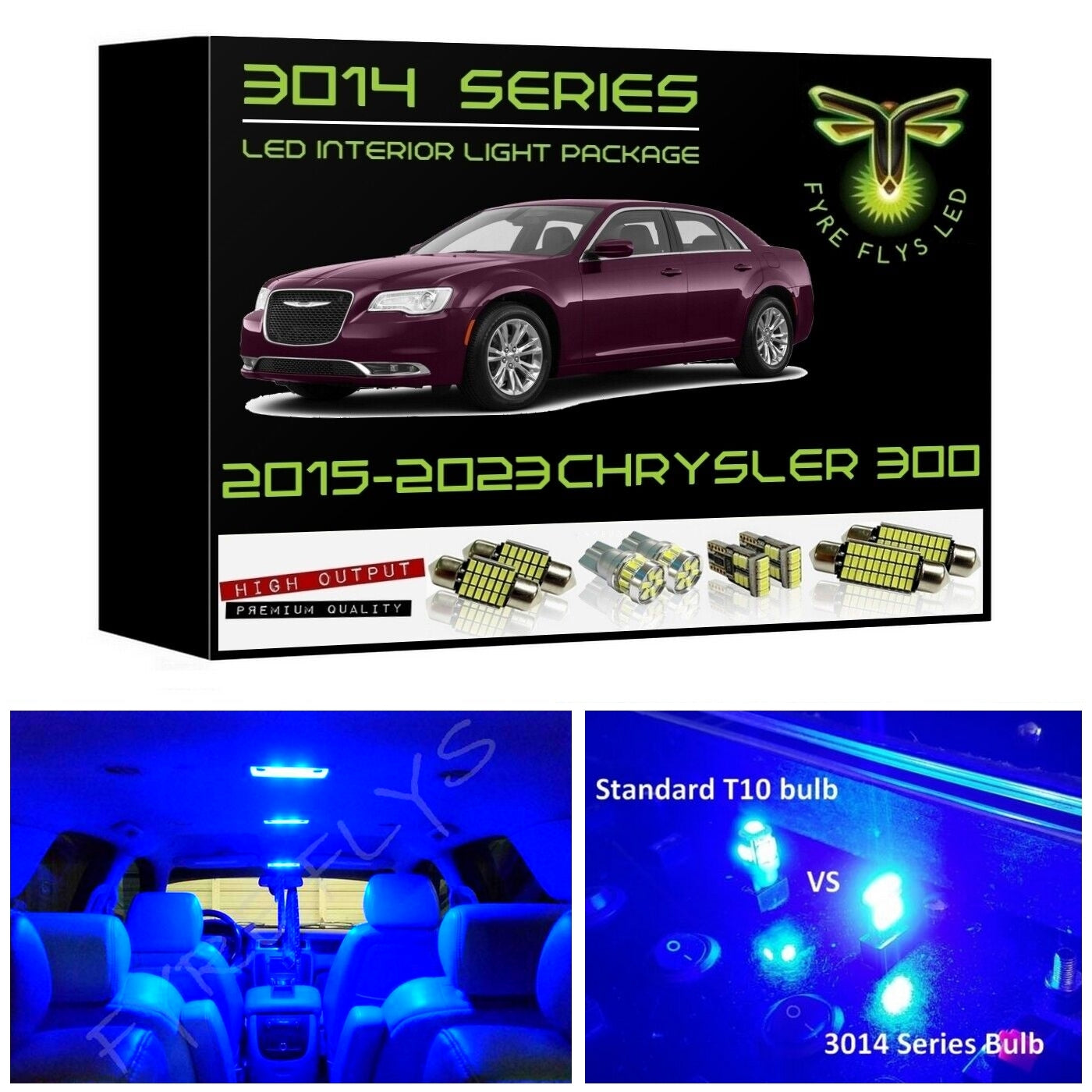 2015-2023 Chrysler 300 Super Bright 3014 Series LED interior light kit