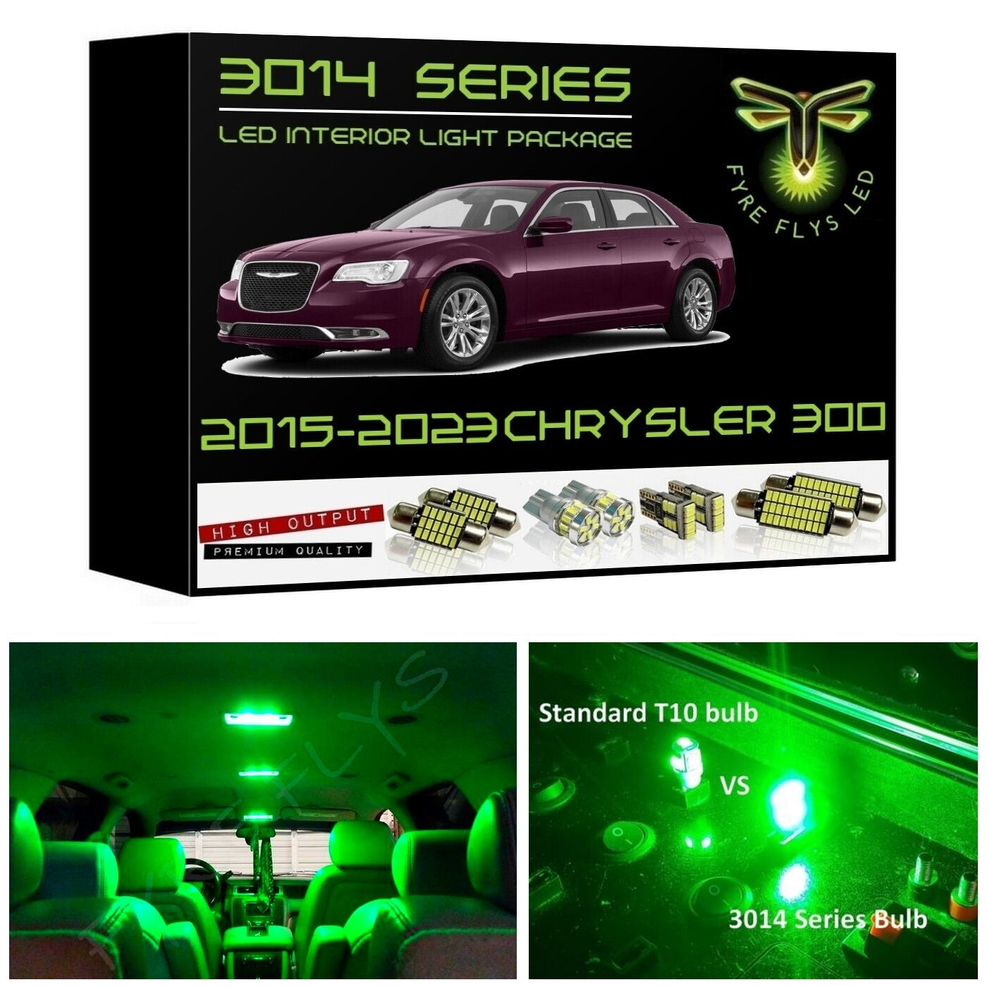 2015-2023 Chrysler 300 Super Bright 3014 Series LED interior light kit