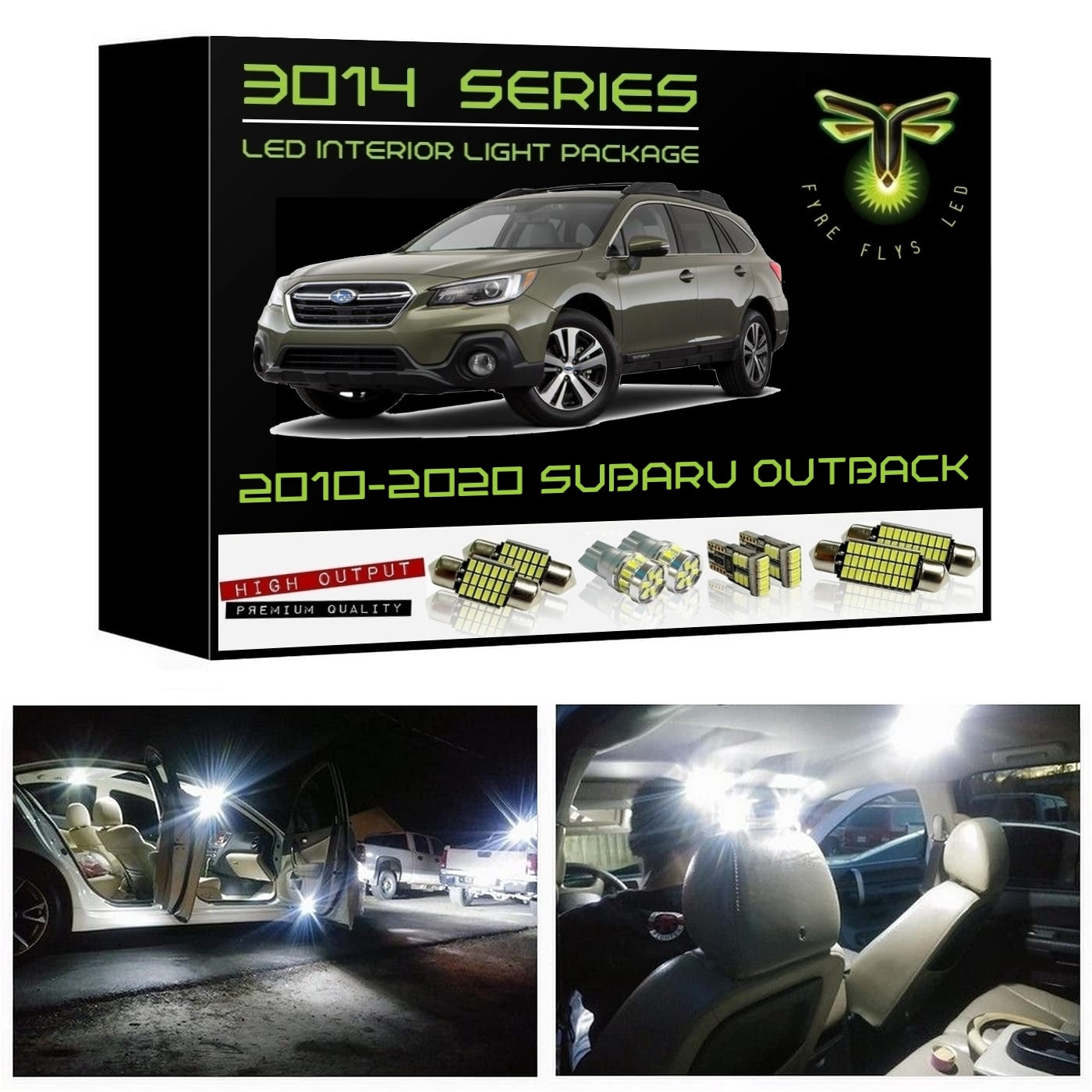 2010-2020 Subaru Outback Super Bright 3014 Series LED interior light kit