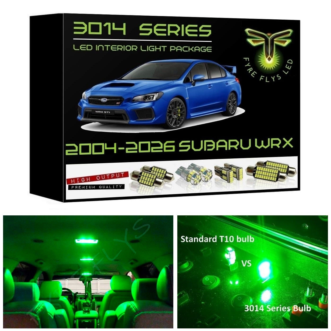 2004-2026 Subaru WRX, WRX STI, Impreza Super Bright 3014 Series LED interior light kit