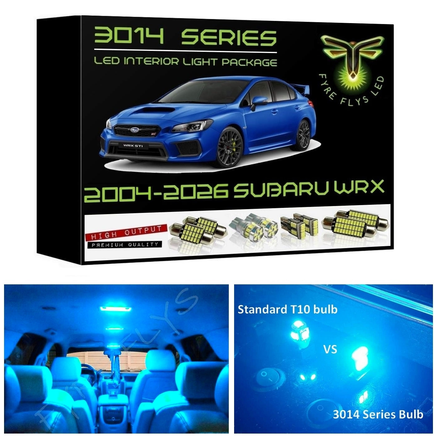 2004-2026 Subaru WRX, WRX STI, Impreza Super Bright 3014 Series LED interior light kit