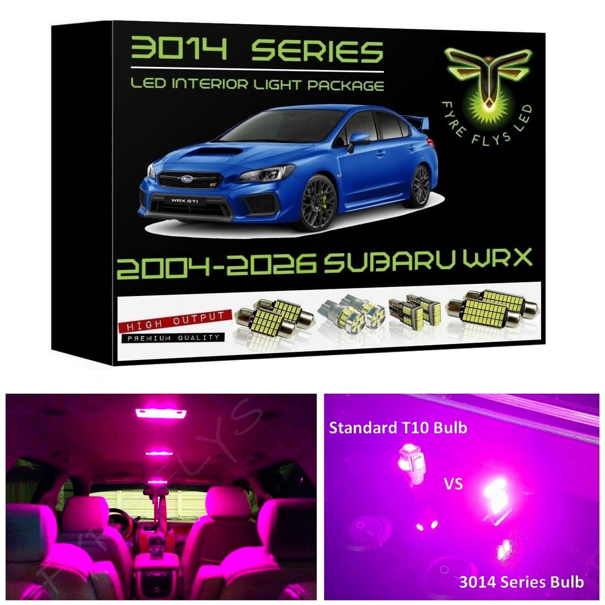 2004-2026 Subaru WRX, WRX STI, Impreza Super Bright 3014 Series LED interior light kit