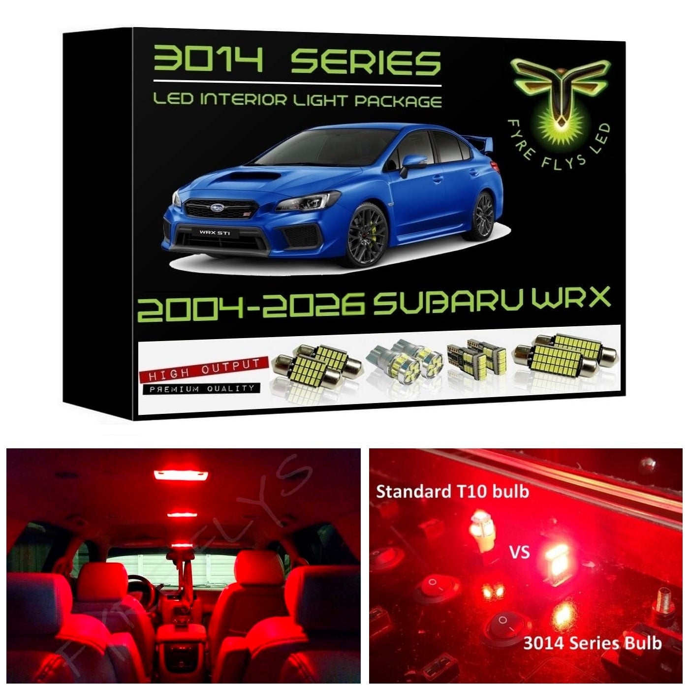 2004-2026 Subaru WRX, WRX STI, Impreza Super Bright 3014 Series LED interior light kit