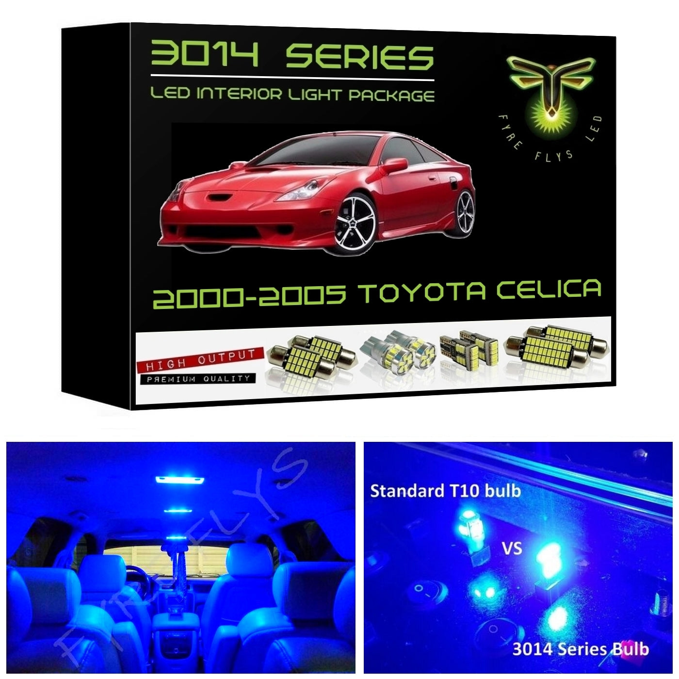 2000-2005 Toyota Celica Ultra Bright 3014 Series LED interior light kit