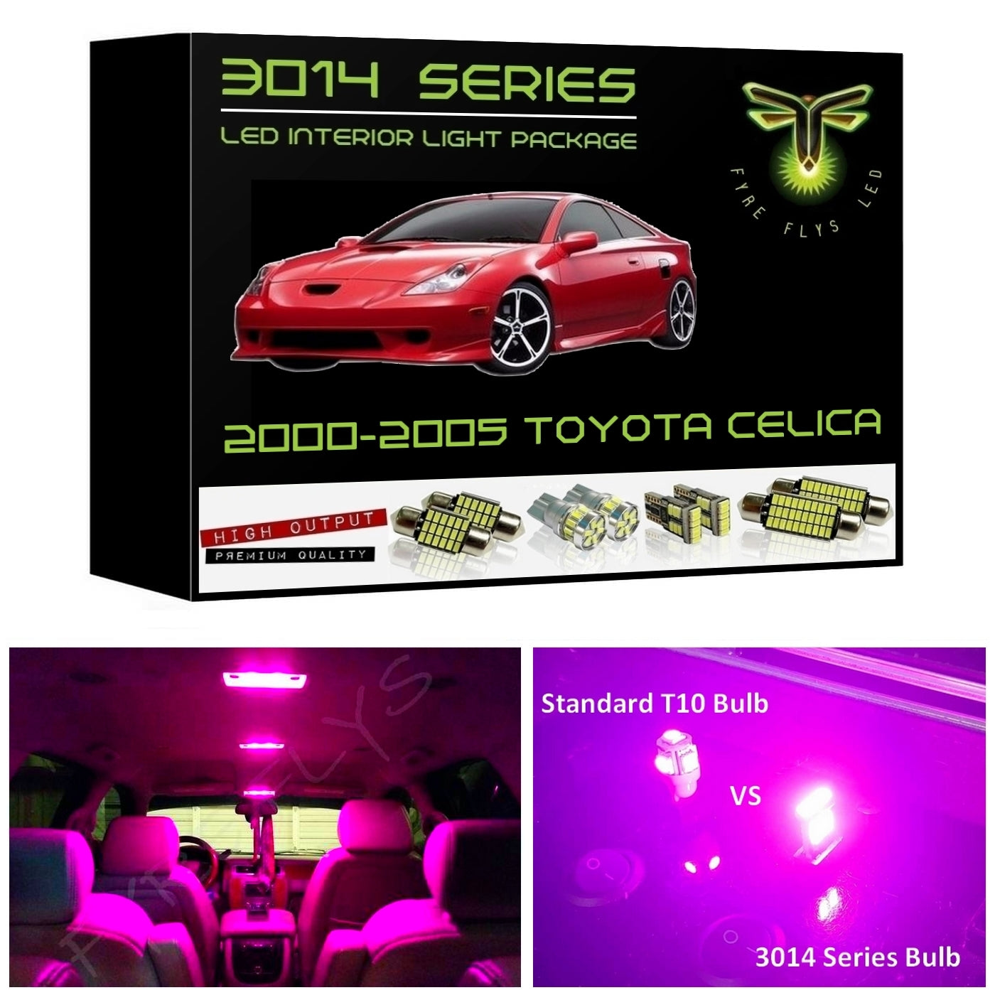 2000-2005 Toyota Celica Ultra Bright 3014 Series LED interior light kit