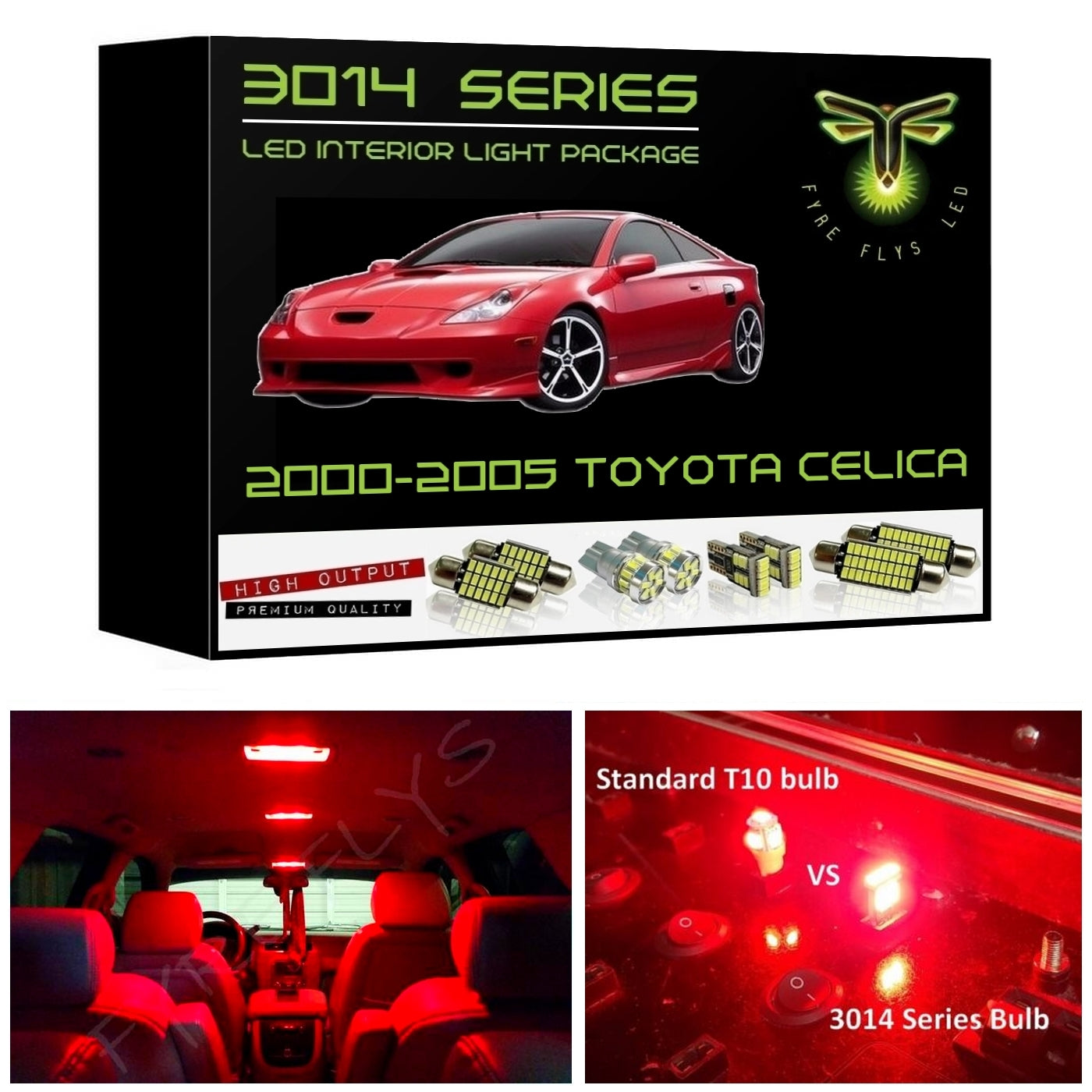 2000-2005 Toyota Celica Ultra Bright 3014 Series LED interior light kit