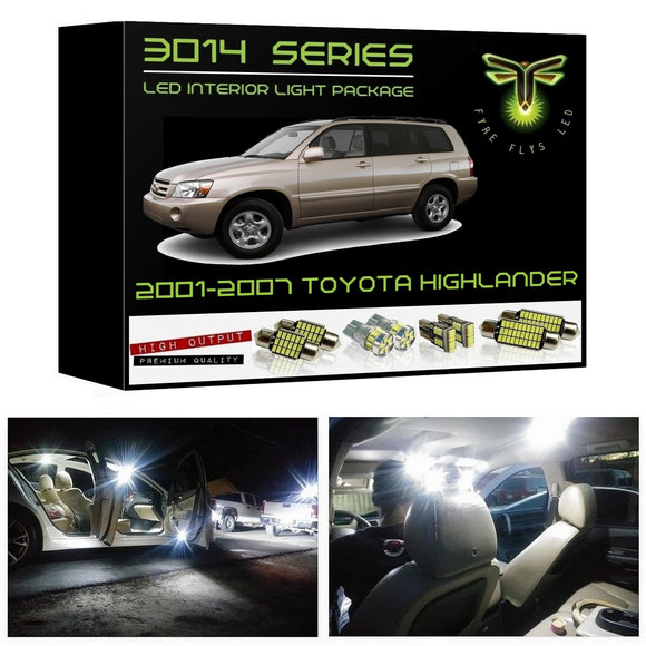 2001-2007 Toyota Highlander Super Bright 3014 Series LED interior light kit