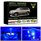 2001-2007 Toyota Highlander Super Bright 3014 Series LED interior light kit