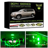 2001-2007 Toyota Highlander Super Bright 3014 Series LED interior light kit