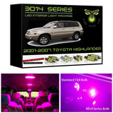 2001-2007 Toyota Highlander Super Bright 3014 Series LED interior light kit