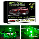 2014-2019 Toyota Highlander Super Bright 3014 Series LED interior light kit