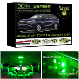 2020-2025 Toyota Highlander Super Bright 3014 Series LED interior light kit