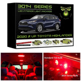 2020-2025 Toyota Highlander Super Bright 3014 Series LED interior light kit