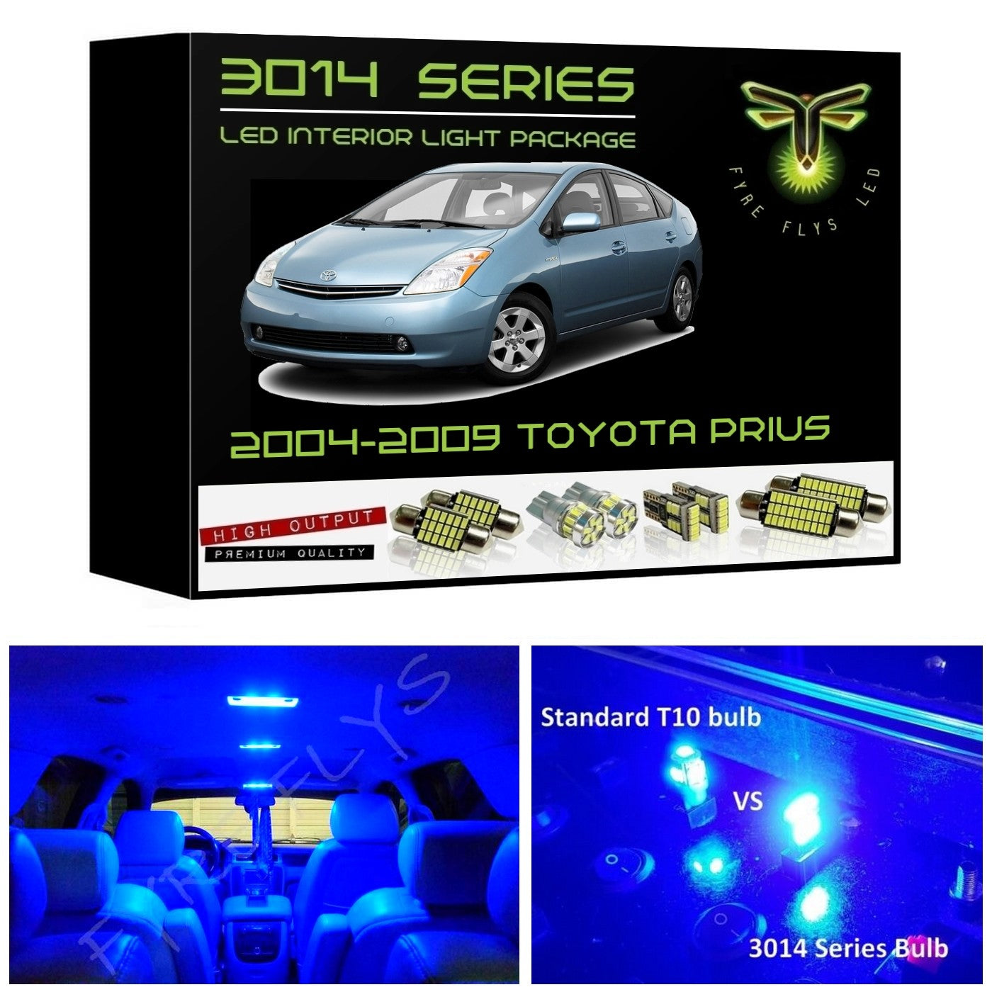 2004-2009 Toyota Prius Super Bright 3014 Series LED interior light kit