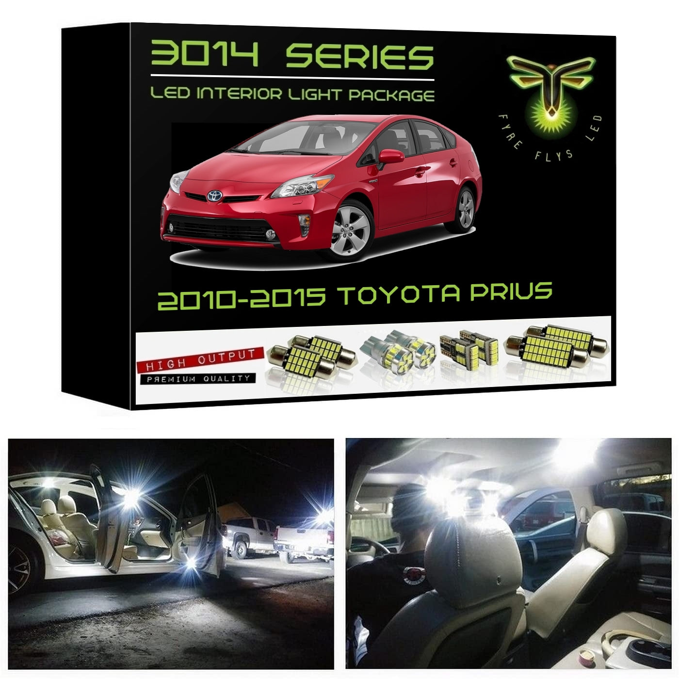 2010-2015 Toyota Prius Super Bright 3014 Series LED interior light kit