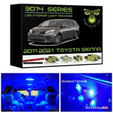 2011-2021 Toyota Sienna Super Bright 3014 Series LED interior light kit