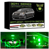 2011-2021 Toyota Sienna Super Bright 3014 Series LED interior light kit
