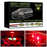 2011-2021 Toyota Sienna Super Bright 3014 Series LED interior light kit