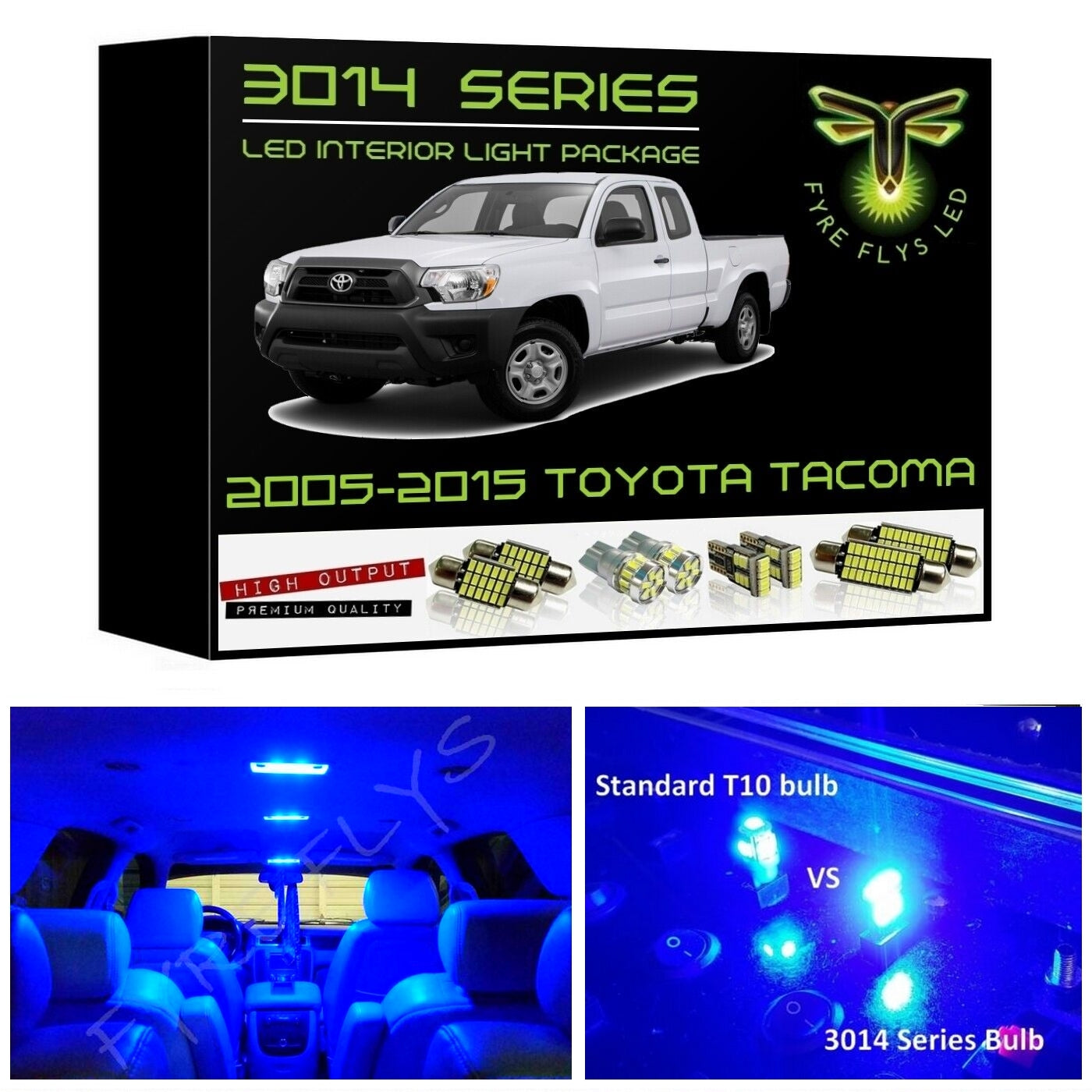 2005-2015 Toyota Tacoma Super Bright 3014 Series LED interior light kit