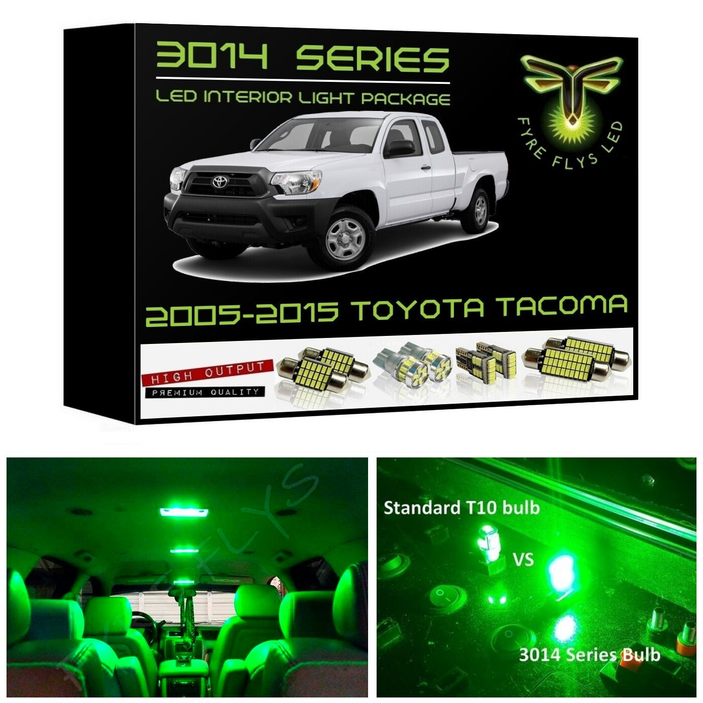 2005-2015 Toyota Tacoma Super Bright 3014 Series LED interior light kit