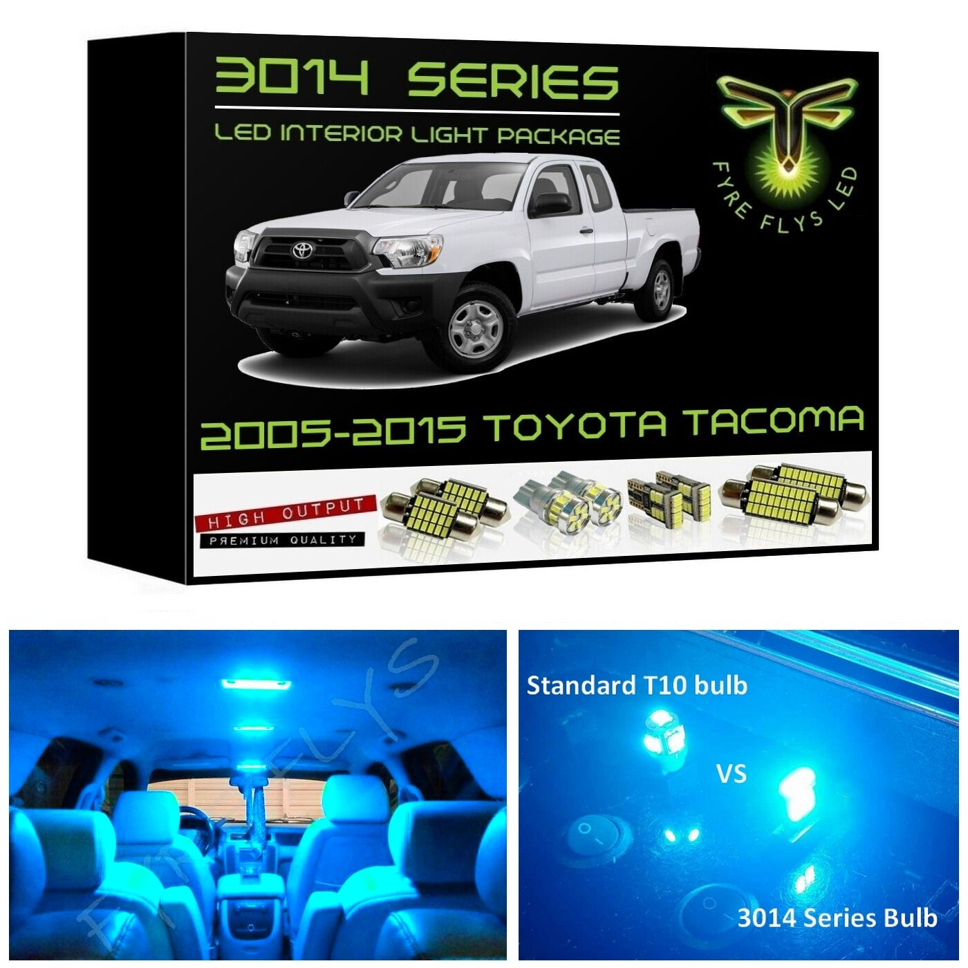 2005-2015 Toyota Tacoma Super Bright 3014 Series LED interior light kit