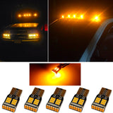5 Piece LED cab roof clearance marker lights For Trucks 194 bulbs