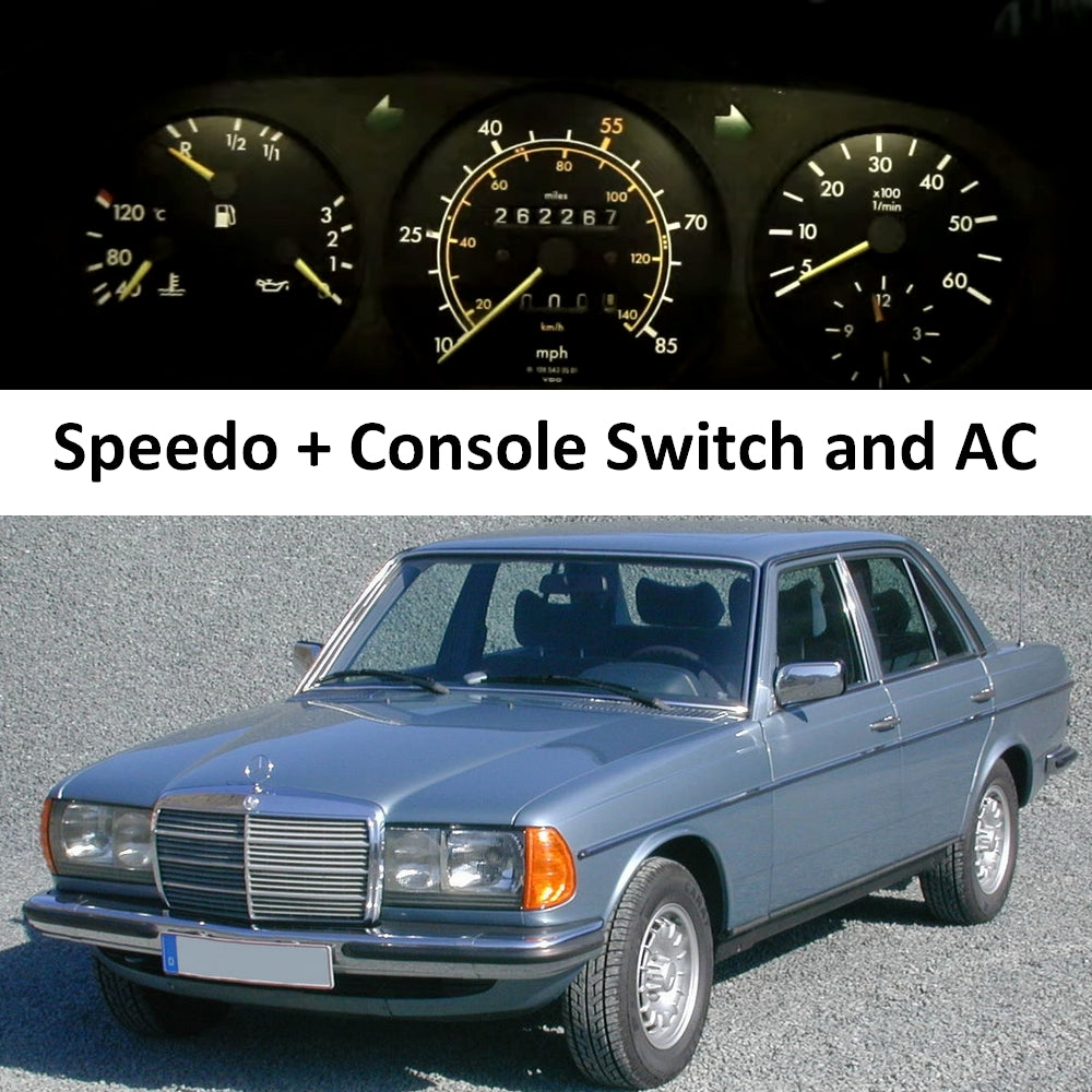 Gauge Cluster & Center Console LED Dashboard Light Bulbs for Mercedes Benz W123 Chassis