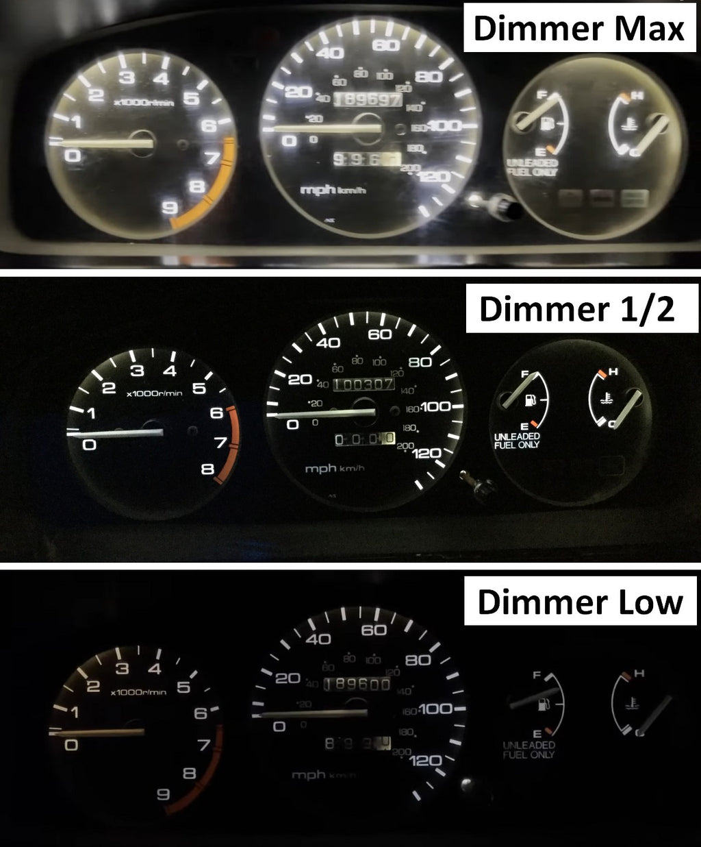 LED Speedo & HVAC Kit for 1992-1995 Honda Civic EG Gauge Cluster and climate controls Set