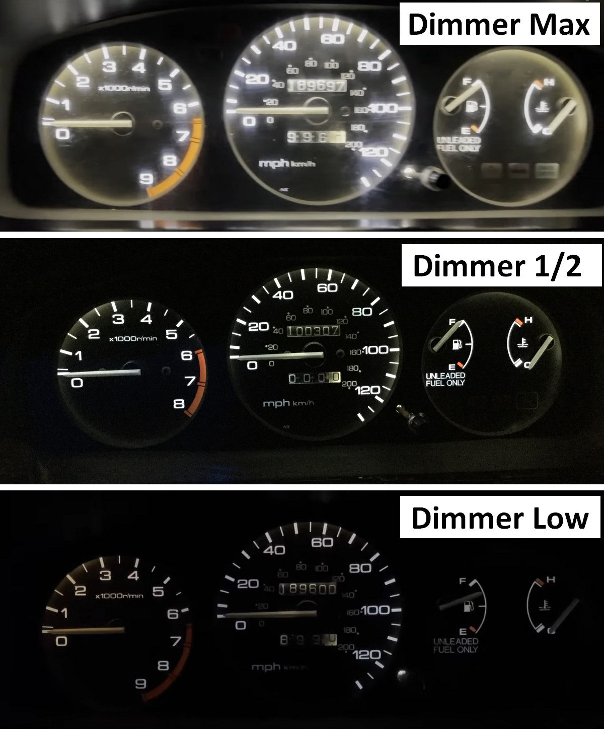 LED Speedo & HVAC Kit for 1992-1995 Honda Civic EG Gauge Cluster and climate controls Set