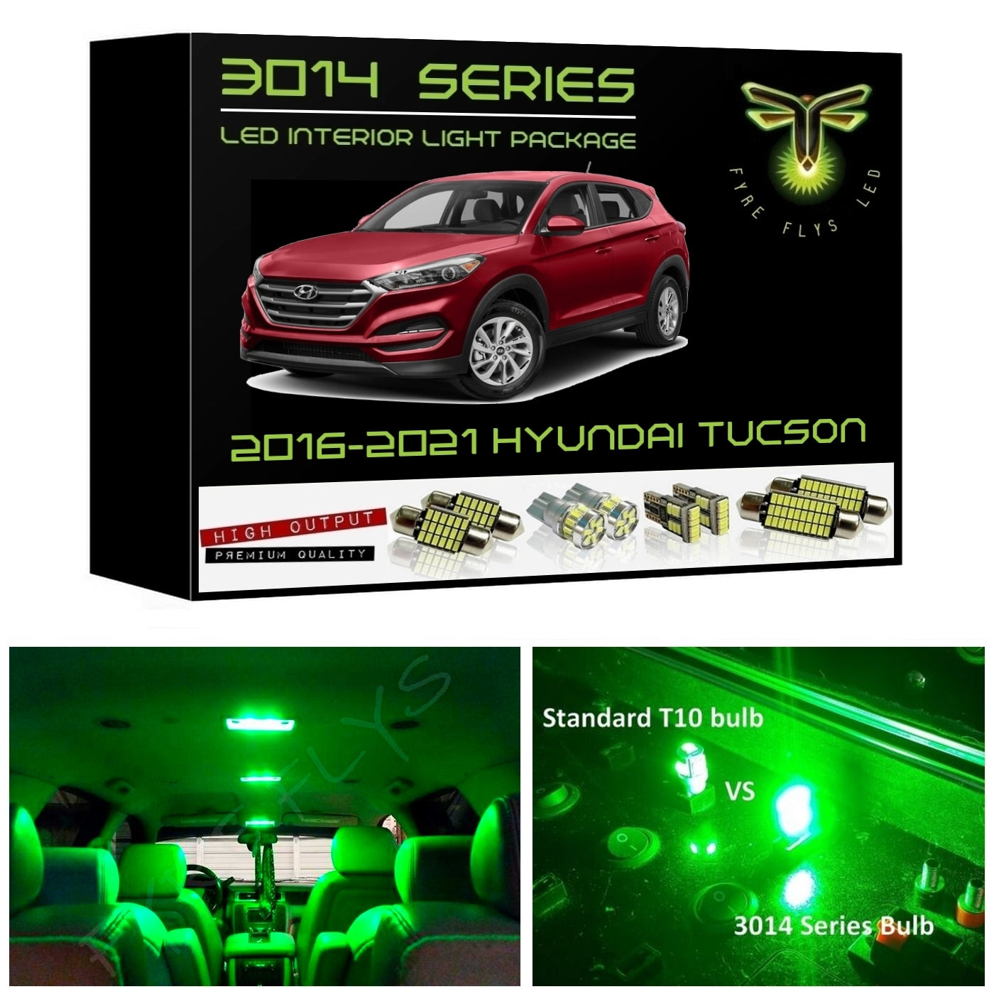 2016-2021 Hyundai Tucson Super Bright 3014 Series LED interior light kit