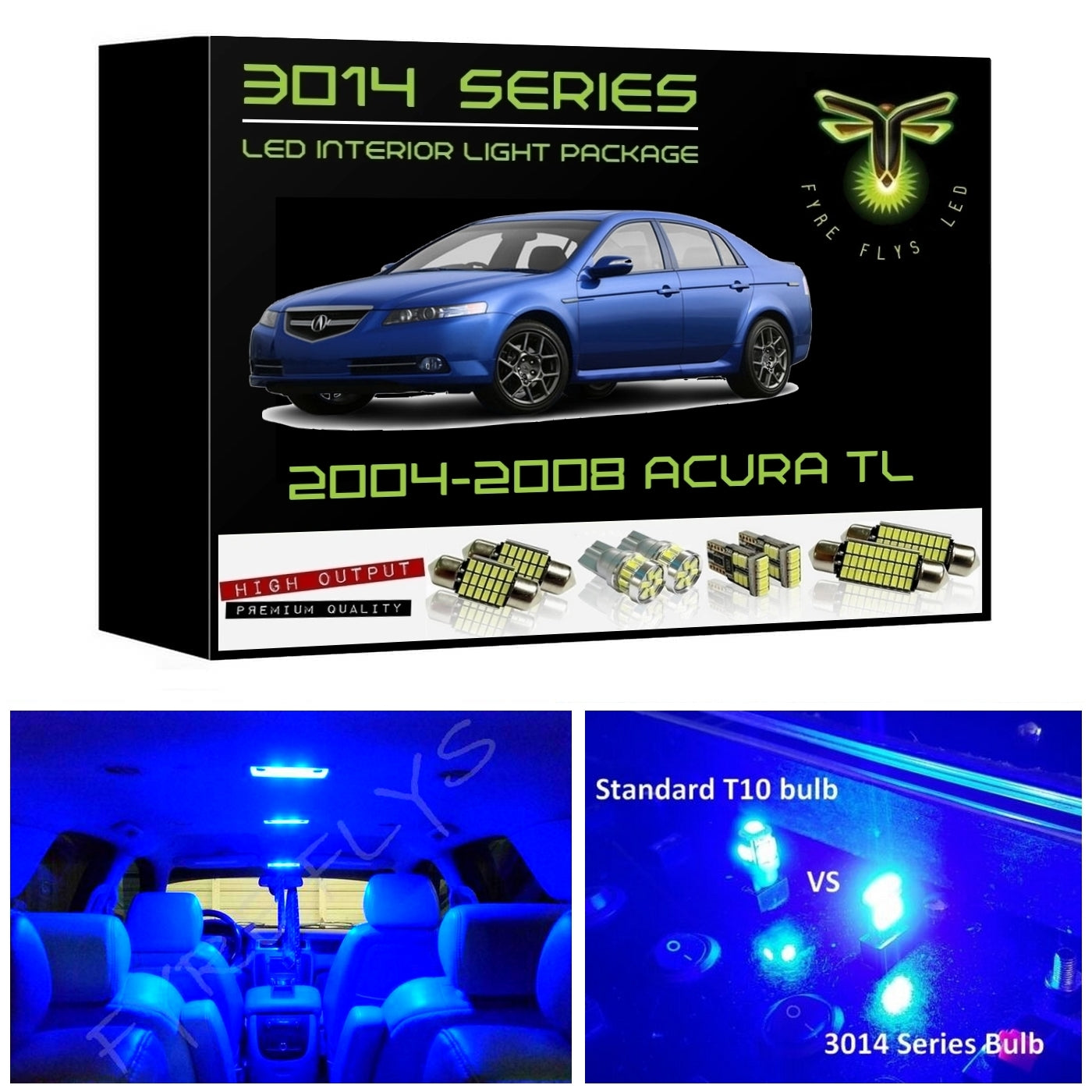 2004-2008 Acura TL Super Bright 3014 Series LED interior light kit