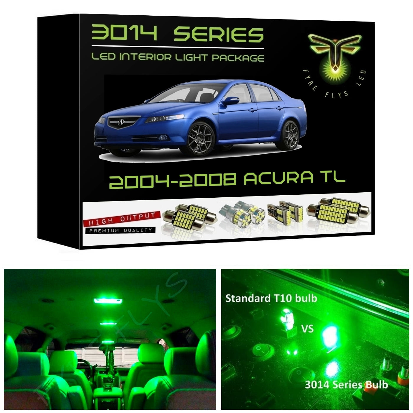 2004-2008 Acura TL Super Bright 3014 Series LED interior light kit