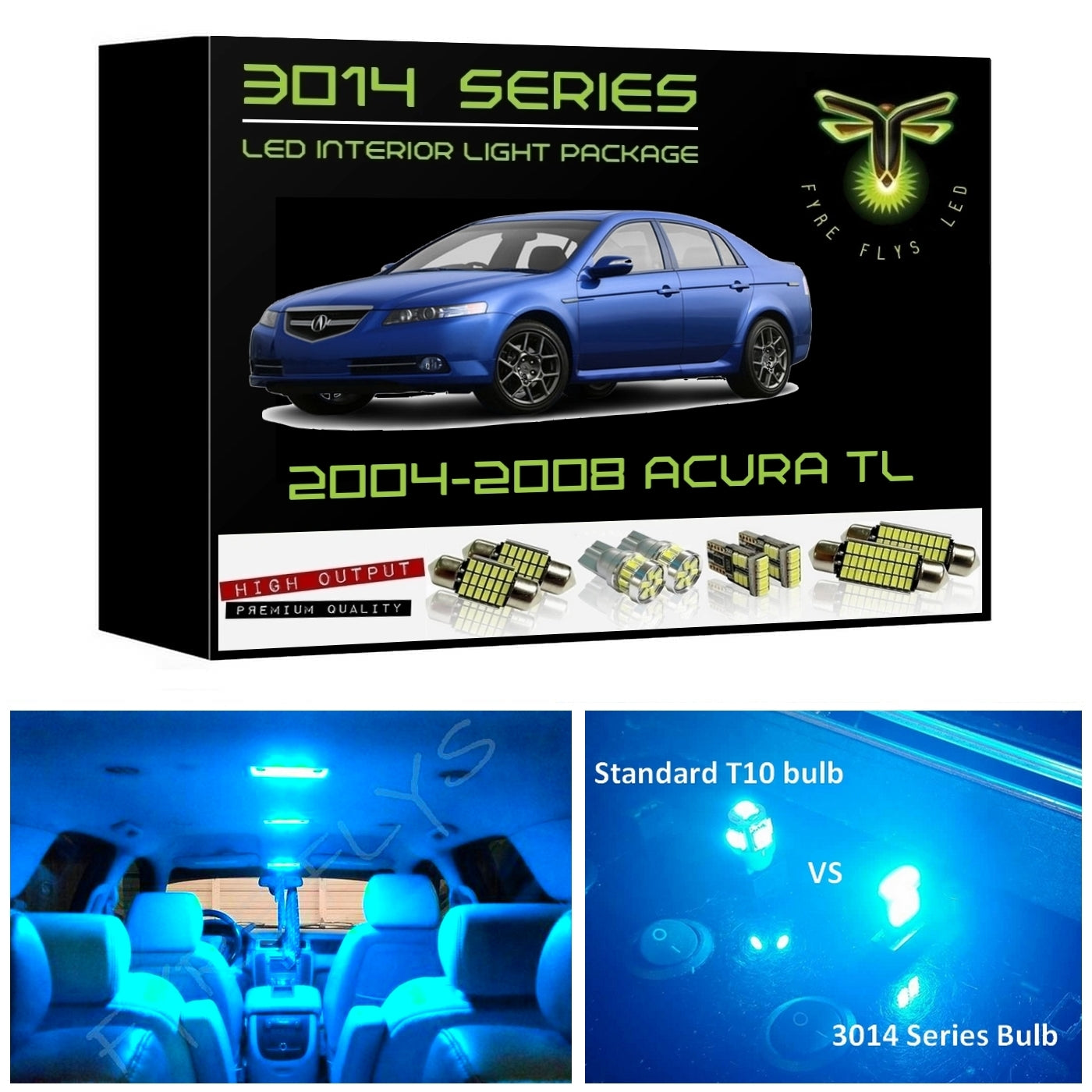 2004-2008 Acura TL Super Bright 3014 Series LED interior light kit