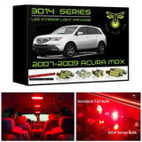 2007-2009 Acura MDX Super Bright 3014 Series LED interior light kit