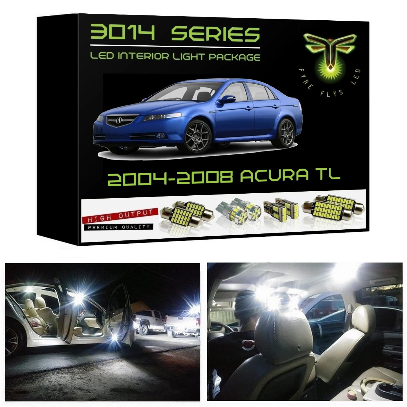2004-2008 Acura TL Super Bright 3014 Series LED interior light kit