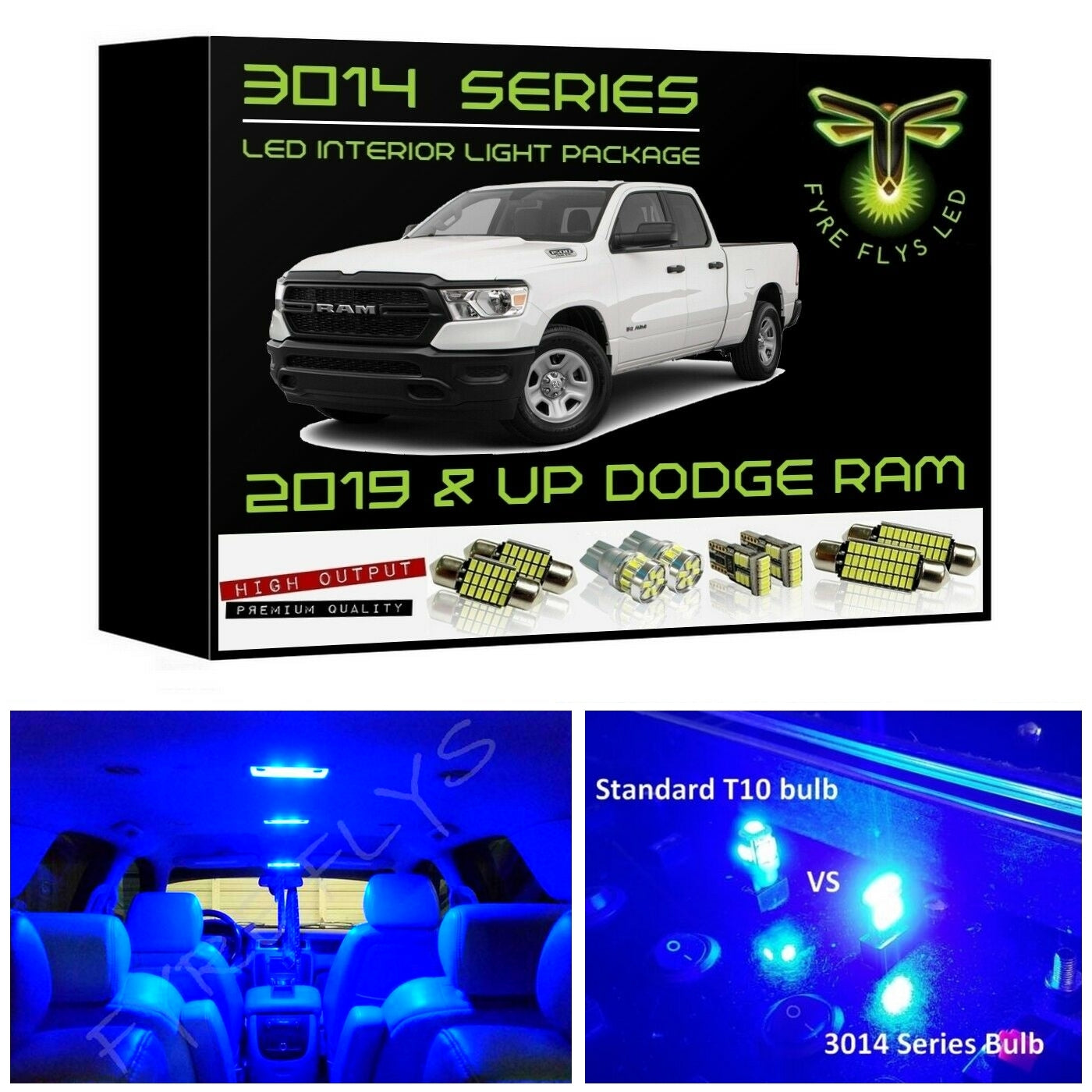 2019-2021 Dodge Ram Super Bright 3014 Series LED interior light kit
