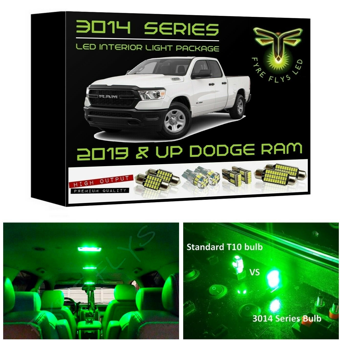 2019-2021 Dodge Ram Super Bright 3014 Series LED interior light kit