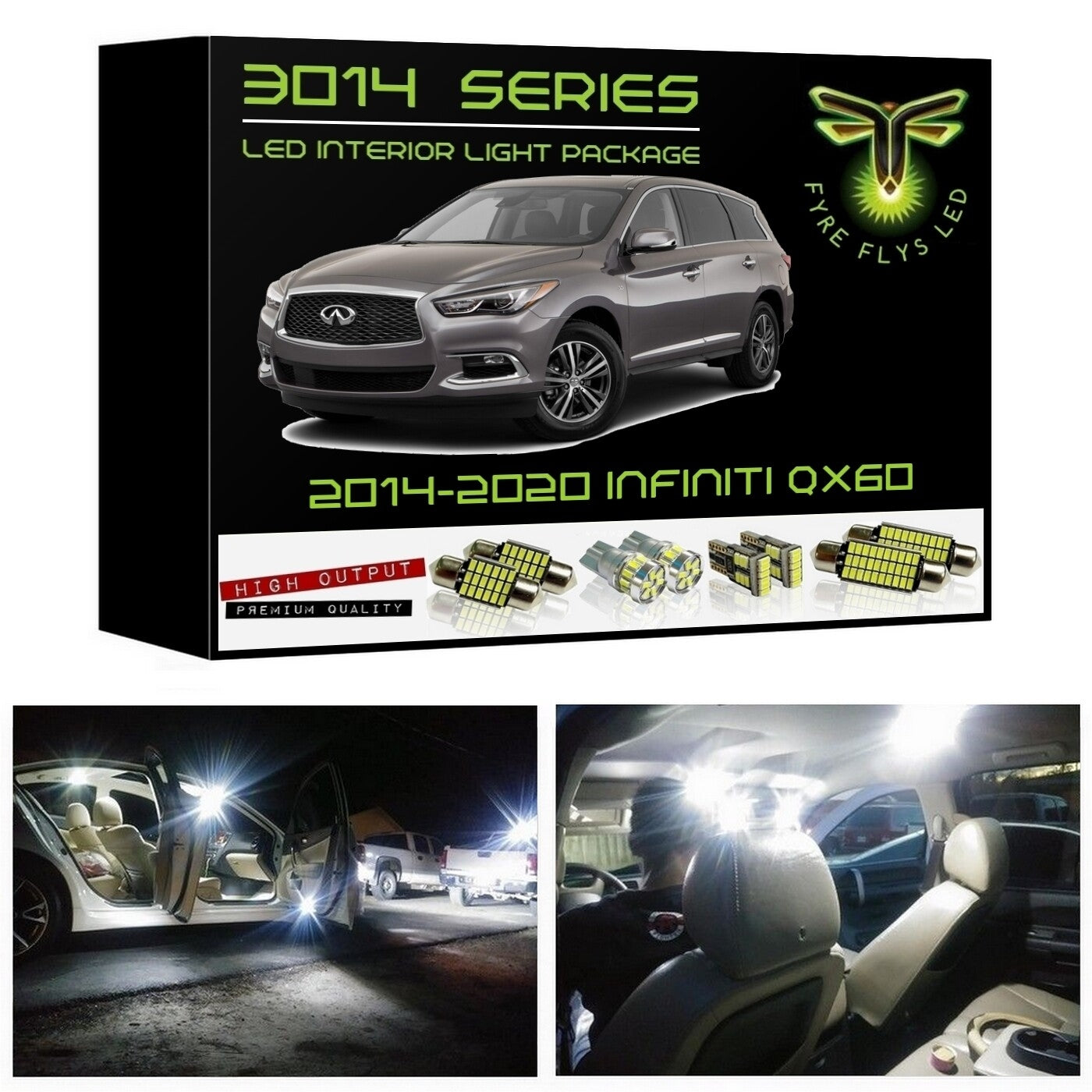 2014-2020 Infiniti QX60 Super Bright LED interior light kit 3014 Series