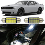 2 ~ 3014 Series Super Bright 42mm Front Map/Dome LED bulbs for 2008-2023 Dodge Challenger