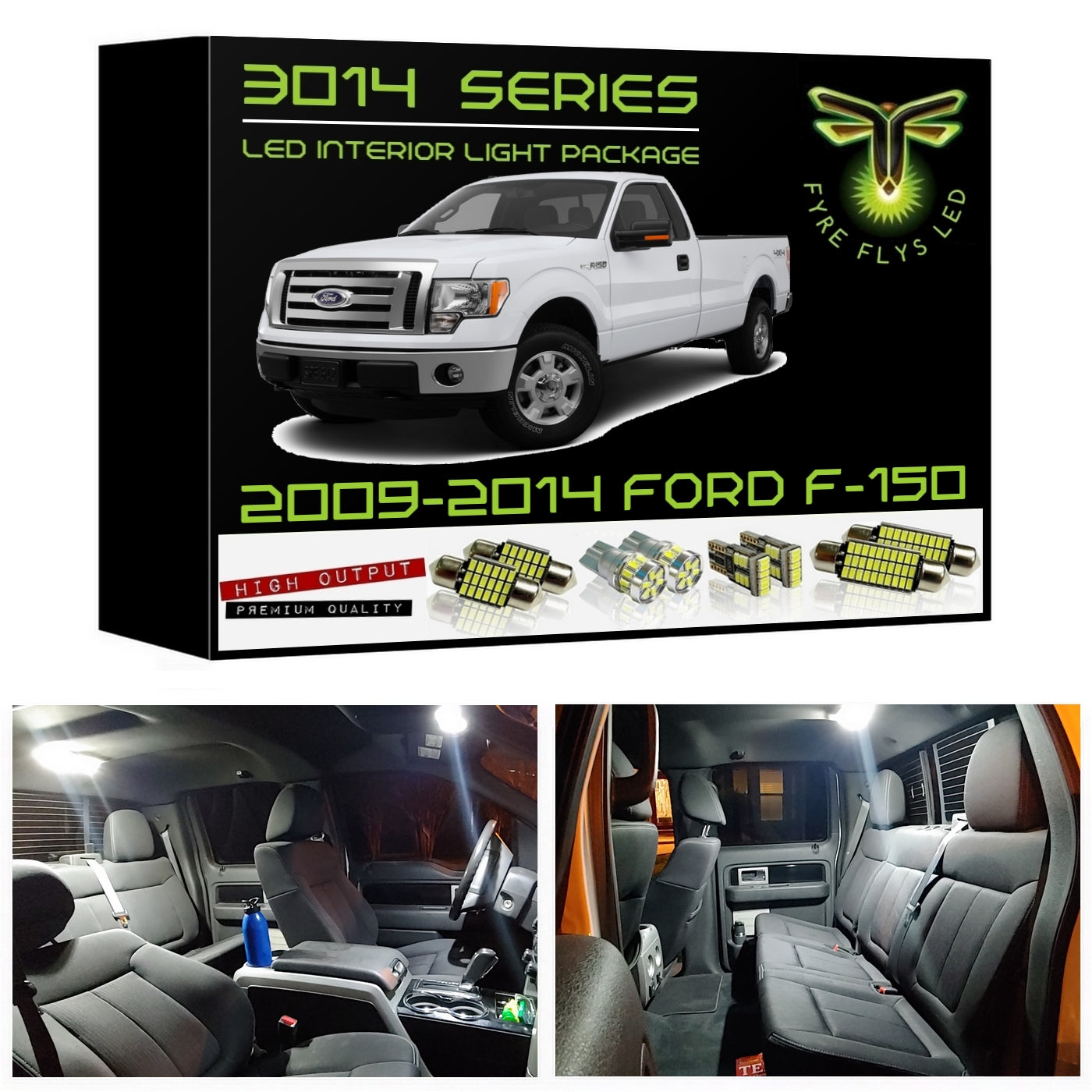 17x White LED Lights Interior Package for 2003-2014 Ford