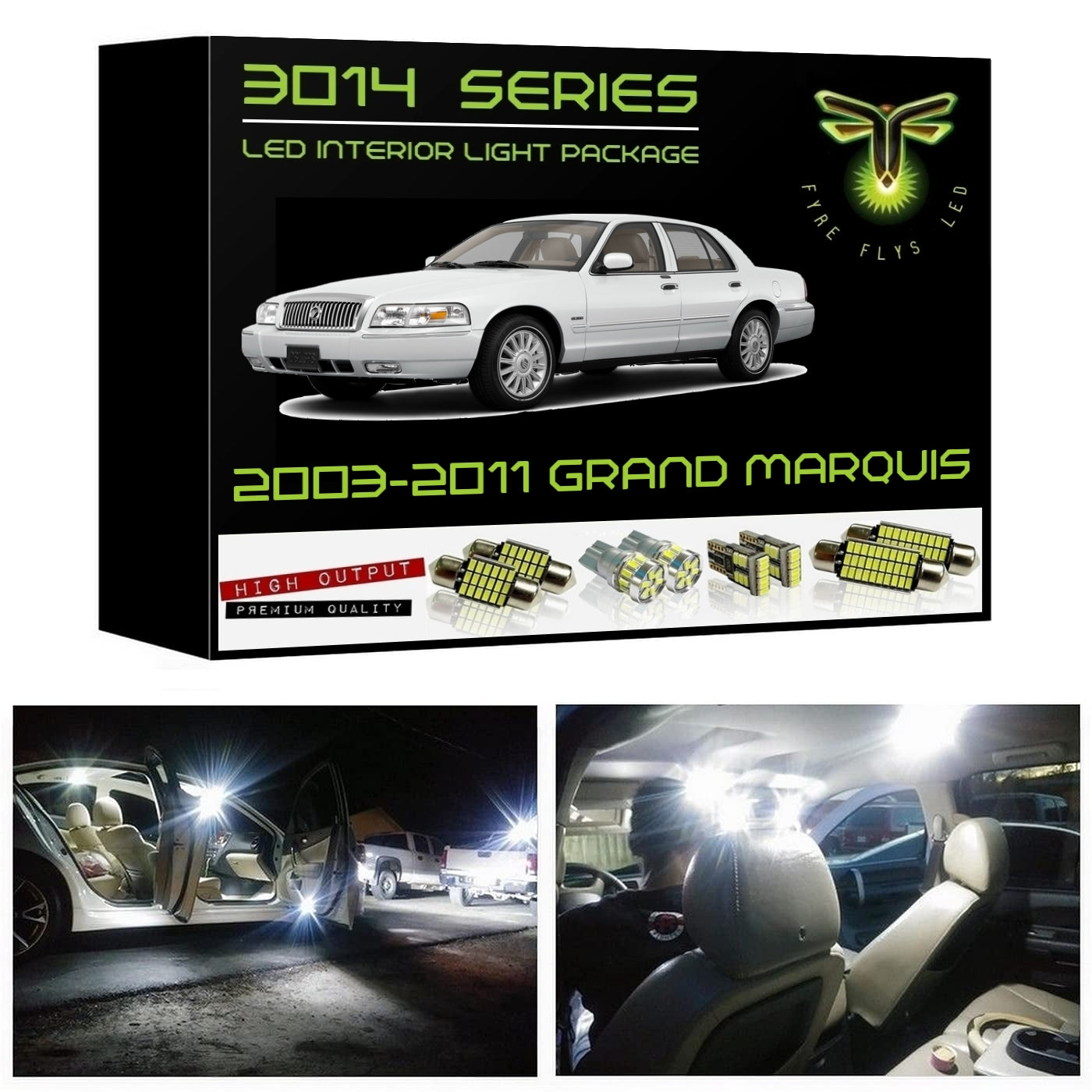 2003-2011 Mercury Grand Marquis Super Bright 3014 Series LED interior light kit