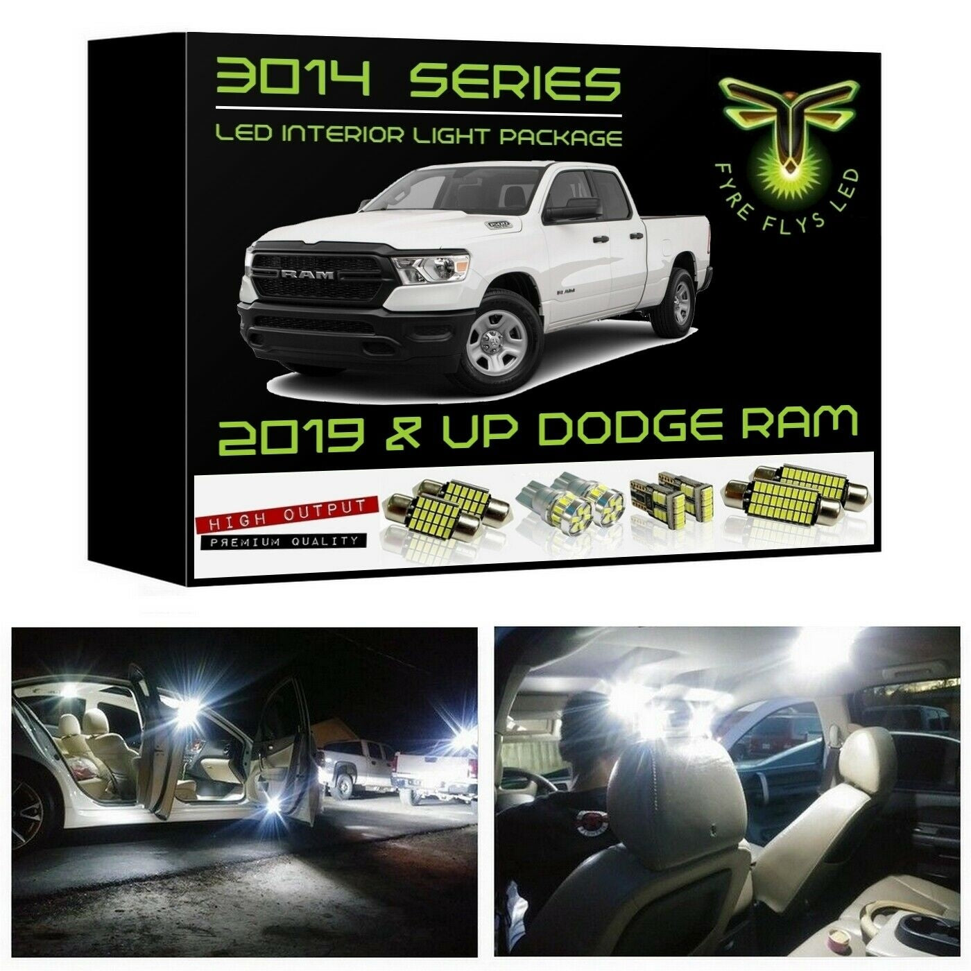 2019-2021 Dodge Ram Super Bright 3014 Series LED interior light kit