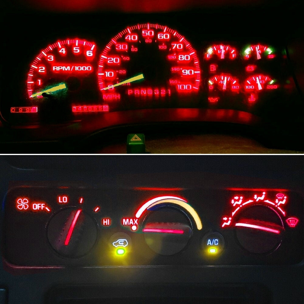 Gauge Cluster & AC Controls & Door/Window Switch LED package for 1992-1999 Chevrolet Trucks